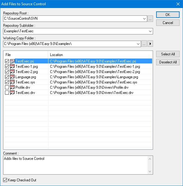 Add Files to Source Control